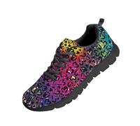 Beauty Collector Heart Leopard Rainbow Galaxy Tennis Shoes for Women Sports Fashion Sneaker Black Sole
