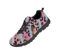 Beauty Collector Leopard Pink Blue Zebra Tennis Shoes Womens Lace Up Running Sports Fashion Sneaker Black Sole