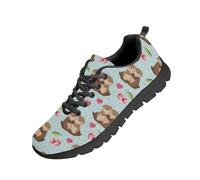 Beauty Collector Otter Cherry Green Hearts Womens Tennis Shoes Lace Up Spring Athletic Run Sneaker Black Sole