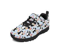 Beauty Collector Penguin Cream Blue Girls Running Shoes Black Sole Athletic Sneaker for Little Kid 12