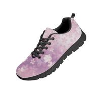 Beauty Collector Purple Cherry Blossom Women's Tennis Shoes Canvas Lace-up Athletic Fashion Sneaker Black Sole