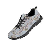 Beauty Collector Rabbit Flower Blue Womens Tennis Shoes Lace Up Easter Casual Athletic Run Sneaker Black Sole