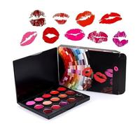Beauty Color Tray Collection - Lip Tint Grid Array, Hydro Resist Shine Balm Infuse Fifteen Nuance Elastic Texture | Stage Party Costume Creative Cosplay Performance Studio Art Use durable portab