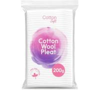 Beauty Cotton Wool Pleat, 100% Pure Soft Cotton Wool Roll, Highly Absorbent, for Makeup Removal, Skincare, Baby Care, First Aid, Nail Polish Removal & Household Cleaning, Pack of 1x200g