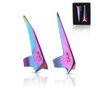 Beauty & Crafts 2PC Pro Hair Parting & Sectioning Rings-Stainless Steel Finger braiding Tool for Precise Hair Styling and Extension Installations - Inculde Straight &Curved Ring with Box (Multi)