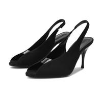 Beauty Cry Women's Slingback Heels Open Peep Toe Pumps Stiletto Suede Heels, Black, 5 UK