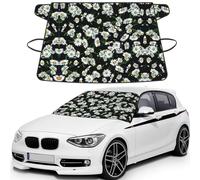 Beauty Daisy Printed Car Windshield Cover for Ice and Snow, Durable Windshield Snow Cover, Sun Protection, Universal Fit 69x42.5''