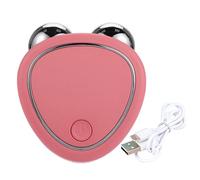 Beauty Device Scraper Micro-Chain Skin Tightening Lifting Tool Microcurrent Roller Face Body Massager for Rejuvenation USB Charging Anti-Aging Facial Pink One Size