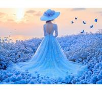 Beauty Diamond Art for Kids, Square Diamond Painting Flowers, Sequin Art for Adults Beginners, 5D DIY Crystal Creations Mosaic Kits, Cross Stitch Embroidery Kits for Home Decor Gifts 90x120cm C4-132