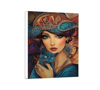 Beauty Diamond Art Kits Adults, 5D DIY Retro Diamond Painting, Gem Art Painting for Beginners, Arts and Crafts Kits for Adults, DIY Full Drill Crystal Embroidery Gifts for Home Decor, 50x70cm 0a-633
