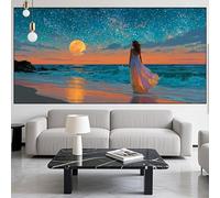 Beauty Diamond Art Starry Sky Diamond Painting Arts and Crafts for Adults,5D Diamont Painting Kits Adults Crysta Cross Stitch Crafts Pictures,DIY Embroidery Kit for Beginner Home Decor 12x24in LK-553