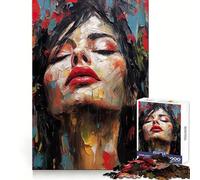 Beauty Drawn Woman 1000 Piece Jigsaws for Adults Puzzle Memory Power Serene Activity Seamless Fit Holiday Present (50x75cm)