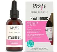 Beauty Dropz Hyaluronic Oral Skin Care Drops - Radiant Skin - Vitamin C - Plumping Support - Vitamin B5 / Vegan Liquid Supplement with Zinc & Glycerine - Berry Flavour - 60ml