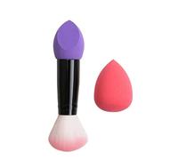 Beauty Egg Professional Makeup Brush 2 Heads Blusher Brush Makeup Blender Beauty Sponge Cosmetic Puff Foundation Powder Make Up Tools Makeup Sponge(Purple-Red)