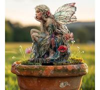 Beauty Fairy Garden Ornaments, Acrylic Fairy Stakes Fairy Garden Accessories,Beauty Style Fairies, Handmade Miniature Fairy Figures for Gardens, Landscaping Fairy for Flower Pot, Lawn, Patio (H)