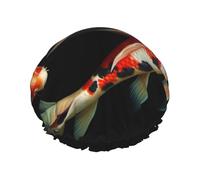 beauty Fish Printed Double-Layer Waterproof Shower Cap - Reusable Spa & Face Mask Bathing Hat for Travel, Home Care & Beauty Routine