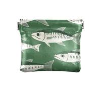 Beauty Fishes Green Sea Animals PU Leather Change Purse Unique Mini Coin Purse Pouches for Men Women Travel
