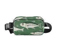 Beauty Fishes Green Sea Animals Trendy Fanny Waist Pack for Men Women Waterproof Crossbody Shoulder Bag with Adjustable Strap for Travel Running Hiking