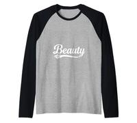 Beauty Floral Script Minimal Elegant Inspiration Design Raglan Baseball Tee
