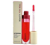 Beauty For Real Lip Revival Hi-Shine Hydrating Lip Oil, Strawberry Fields (Transparent Red) - Lightweight - Non-Sticky, Shiny Finish - Paraben Free, Cruelty Free, Vegan
