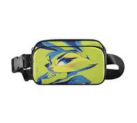 Beauty Forests Green Bunny Fashion Waist Pack Crossbody Bag for Men Women Mini Bum Bag Belt with Adjustable Strap for Travel Vacation Running, Beauty Forests Green Bunny, One Size