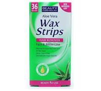 Beauty Formulas Aloe Vera Hair Remover Wax Strips Face & Bikini 36 Wax Strips