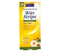 Beauty Formulas Chamomile Extract Hair Removal Wax Strips For Legs & Body 20 Wax Strips