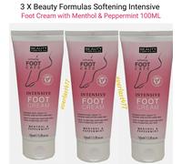 Beauty Formulas Intensive Foot Cream 100ml 3 Pack Menthol & Peppermint Softening