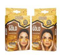 Beauty Formulas Reviving Gold Eye Gel Patches with Collagen - Cooling Hydrogel Under Eye Treatment - 6 Pairs (2 Pack)