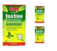 Beauty Formulas Tea Tree Deep Cleansing Nose Pore Strips, 6 Strips, Pack of 3