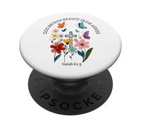 Beauty From Ashes Isaiah 61:3 Christian Floral Heart Design PopSockets Adhesive PopGrip
