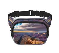 Beauty Grand Canyon 1 Print Men and Women Square Double Layer Waist Bag Workout Crossbody Travel Waist Bag, Black, One Size