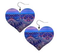 Beauty Grand Canyon Elegant Leather Heart-Shaped Earrings-Fashionable And Unique Accessories For Everyday Wear