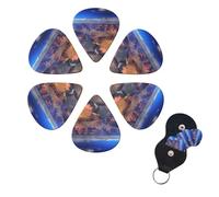 Beauty Grand Canyon Guitar Picks 1 Set（6PCS）, Celluloid Plectrums with Guitar Pick Holder, Abstract Art Pics Personalized Custom Guitar Picks for Bass, Acoustic Electric Guitars 0.46mm