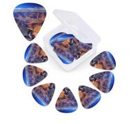Beauty Grand Canyon Guitar Picks 12 Pack, Thin, Medium & Heavy 3 Different Thickness Celluloid Guitar Pick with Organizer Box Abstract Art Pics Plectrum for Bass, Acoustic Electric Guitars