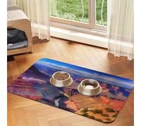 Beauty Grand Canyon Pet Feeding Mat Absorbent Pu Leather Dog Cat Food Mats Contain Spills Protects Floors, Anti-Slip Rubber Backing Dog Bowl Mats Easy Clean Pet Placemats 40x60cm