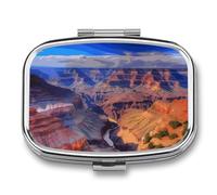 Beauty Grand Canyon Pill Case with 2 Compartment, Pill Organizer Portable Square Pill Box,Vitamin Pill Organizer for Pocket Purse and Travel