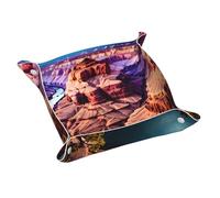 Beauty Grand Canyon Print Leather Valet Tray, Desktop Storage Organizer for Men, Jewelry Organizer, Decorative Tray
