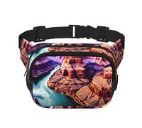 Beauty Grand Canyon Print Men and Women Square Double Layer Waist Bag Workout Crossbody Travel Waist Bag, Black, One Size