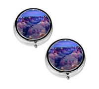 Beauty Grand Canyon Print Pill Box 3 Compartment Medicine Pill Case,Portable for Pocket Or Purse Pill Organizer Decorative Metal Medicine Vitamin Organizer Unique Gift