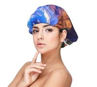 Beauty Grand Canyon Printed Satin Hair Bonnet for Sleeping Double Layer Silk Sleep Cap Hair Wrap Cap for Women Men Black