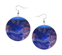 Beauty Grand Canyon Prints Leather round earrings Pendant Stylish and beautiful Lightweight Dangle for Women Girls