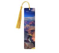 Beauty Grand Canyon Wooden Bookmarks 5 Pcs,Handmade Double-Sided Printed Book Marks Page Markers with Gold Tassels Book Accessories Gift for Book Lovers Women Men