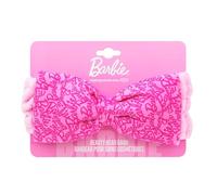 Beauty Headband with Satin Bow - Soft Fluffy Spa Headband for Skincare, Cleansing & Make-Up Application - Elasticated Fit - Official Barbie Merchandise