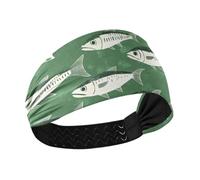 Beauty Herring Green Non-Slip Large Headbands for Women Stretchy Hairbands for Tennis Basketball Basketball Daily use