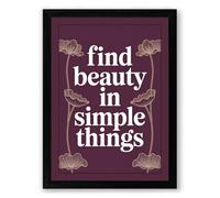 Beauty in Simple Things Minimalist Framed Wall Art Print A1 (84.1×59.4cm) Black, Wall Decor for Living Room, Bedroom, Office & Home, Ready to Hang, Art Gift