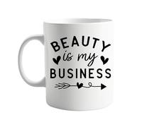Beauty is My Business 11oz Ceramic Coffee Mug - Funny Motivational Mug for Women, Entrepreneurs, and Beauty Lovers - Unique Office or Home Coffee Cup - Stylish Gift for Your Favorite Businesswoman