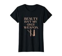 Beauty Isn't My Only Weapon Rose Gold Feminist Graphic T-Shirt