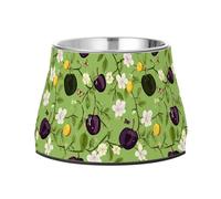Beauty Java Plum Fruit Green Bowls for Dogs Non Slip Stainless Steel Cats Food Bowls for Slow Feed Cats Slow Down Eating