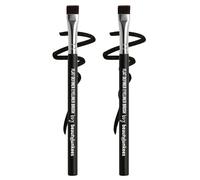 Beauty Junkees Flat Eyeliner Brush - Professional Precision Makeup Brush for Sharp Eye Liner, Eyebrow Shaping & Concealer Application, Flat Definer 2 Pack